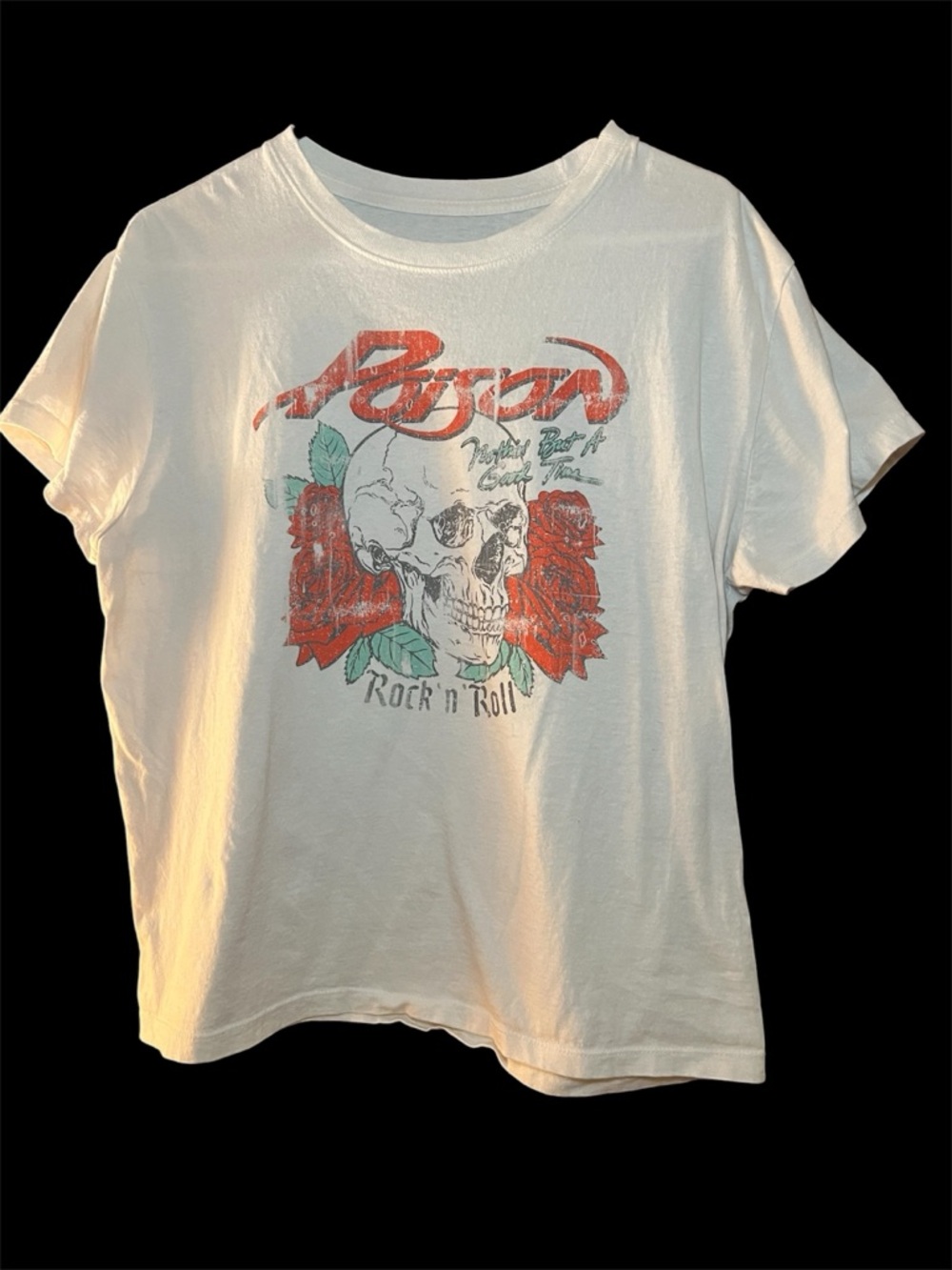 Poison Rock 'n' Roll Graphic Tee - White with Red & Green